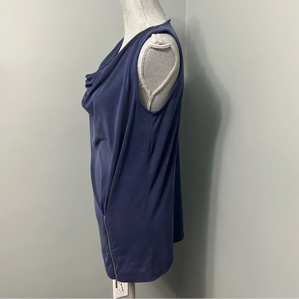 MICHAEL MICHAEL KORS cowl neck sleeveless blouse with zipper detail size medium - Picture 4 of 9